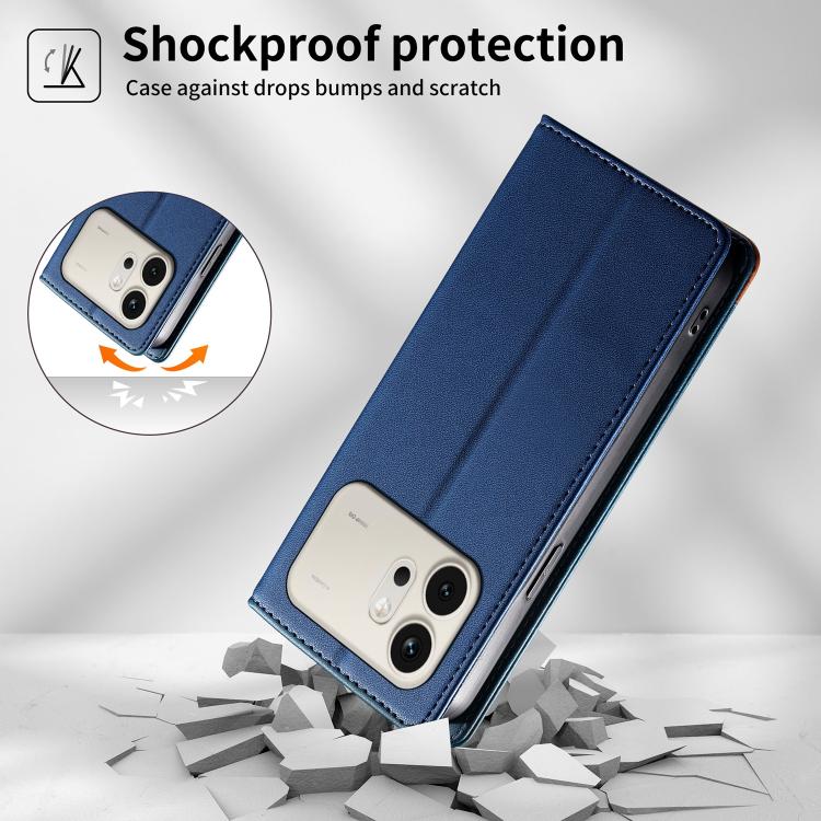 For Honor 600 Global / 600 Pro Global Dierfeng Splicing Strong Magnetic RFID Vegan Leather Phone Case