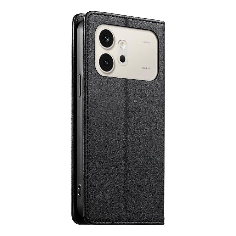 For Honor 600 Global / 600 Pro Global Stitched Line Magnetic RFID Vegan Leather Phone Case