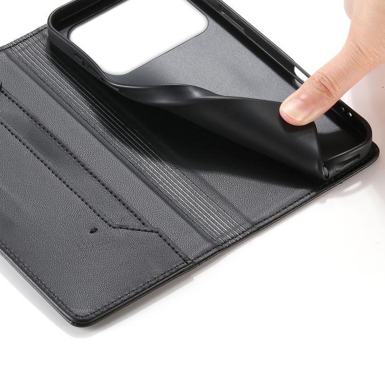 For Honor 600 Global / 600 Pro Global Stitched Line Magnetic RFID Vegan Leather Phone Case