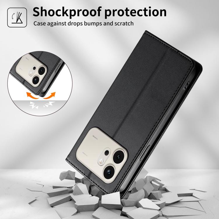 For Honor 600 Global / 600 Pro Global Stitched Line Magnetic RFID Vegan Leather Phone Case