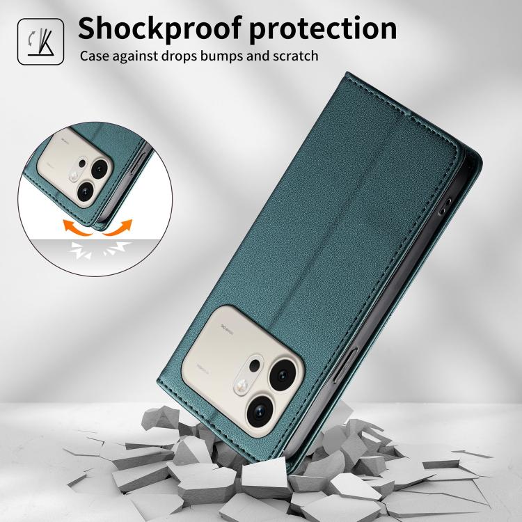 For Honor 600 Global / 600 Pro Global Stitched Line Magnetic RFID Vegan Leather Phone Case