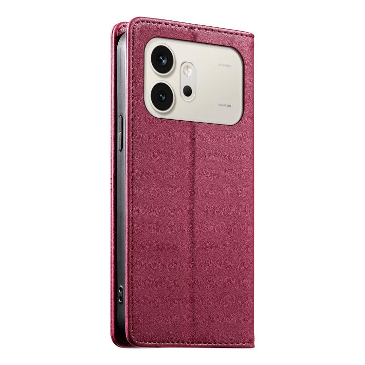 For Honor 600 Global / 600 Pro Global Stitched Line Magnetic RFID Vegan Leather Phone Case