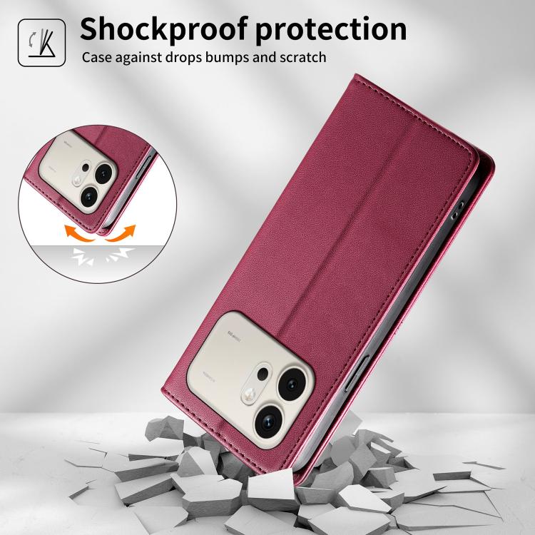 For Honor 600 Global / 600 Pro Global Stitched Line Magnetic RFID Vegan Leather Phone Case