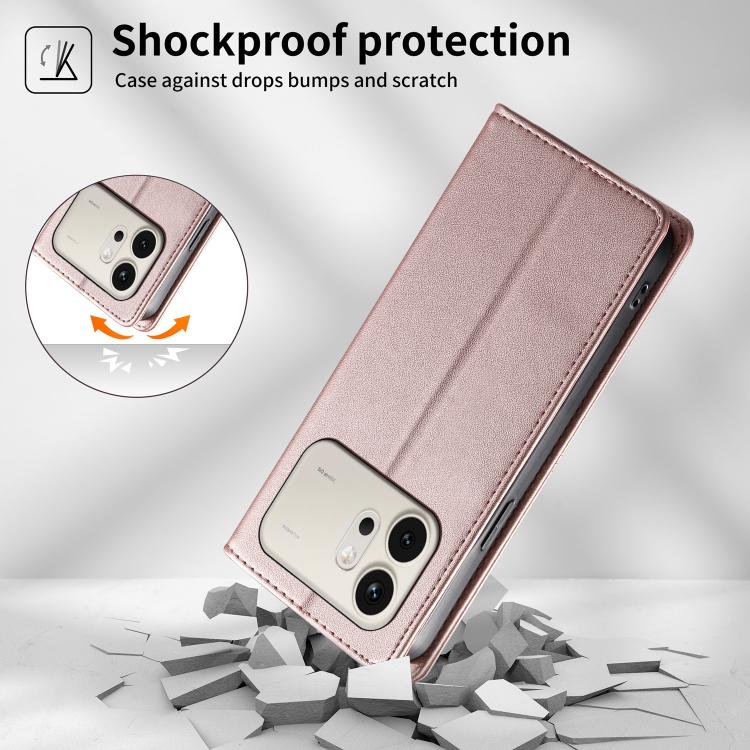 For Honor 600 Global / 600 Pro Global Stitched Line Magnetic RFID Vegan Leather Phone Case