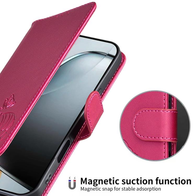 For Nokia G22 Cat Butterfly Embossed RFID Vegan Leather Phone Case with Strap