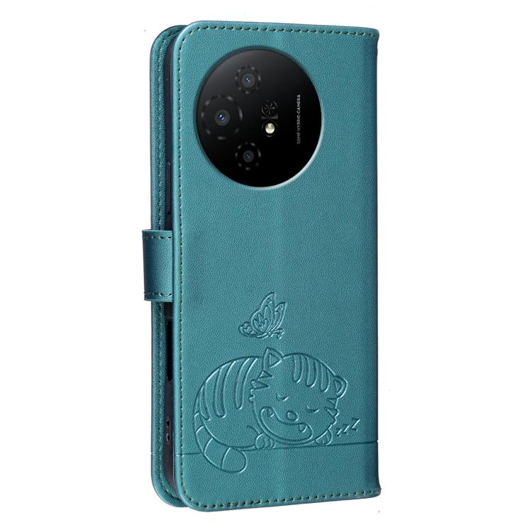For TCL 50 XL Cat Butterfly Embossed RFID Vegan Leather Phone Case with Strap