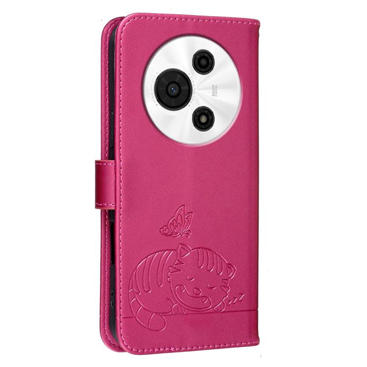 For TCL 60 SE NXTpaper 5G Cat Butterfly Embossed RFID Vegan Leather Phone Case with Strap