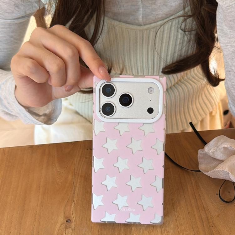 For iPhone 16 Pro Electroplated Frosted Solid Color Five-Pointed Star Pattern Phone Case