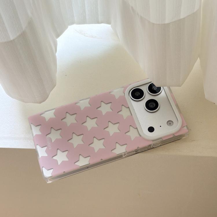 For iPhone 16 Pro Max Electroplated Frosted Solid Color Five-Pointed Star Pattern Phone Case