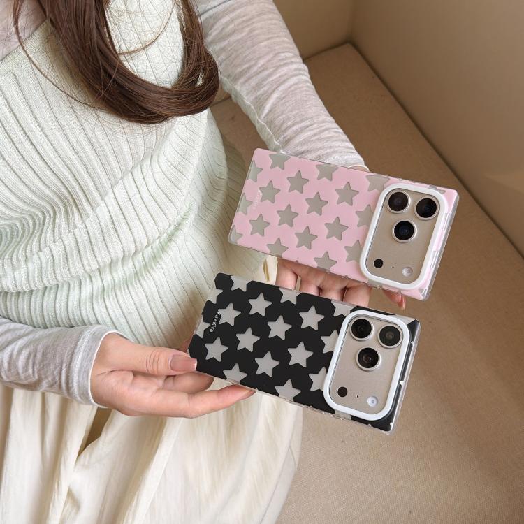 For iPhone 17 Electroplated Frosted Solid Color Five-Pointed Star Pattern Phone Case