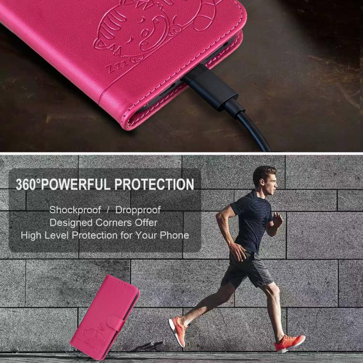 For OnePlus 11 Cat Butterfly Embossed RFID Vegan Leather Phone Case with Strap
