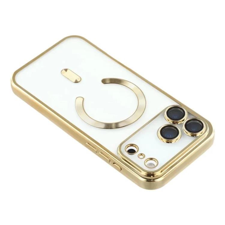 For iPhone 17 Pro WANLONFENG CD Magnetic Electroplated TPU Phone Case with Screen Protector
