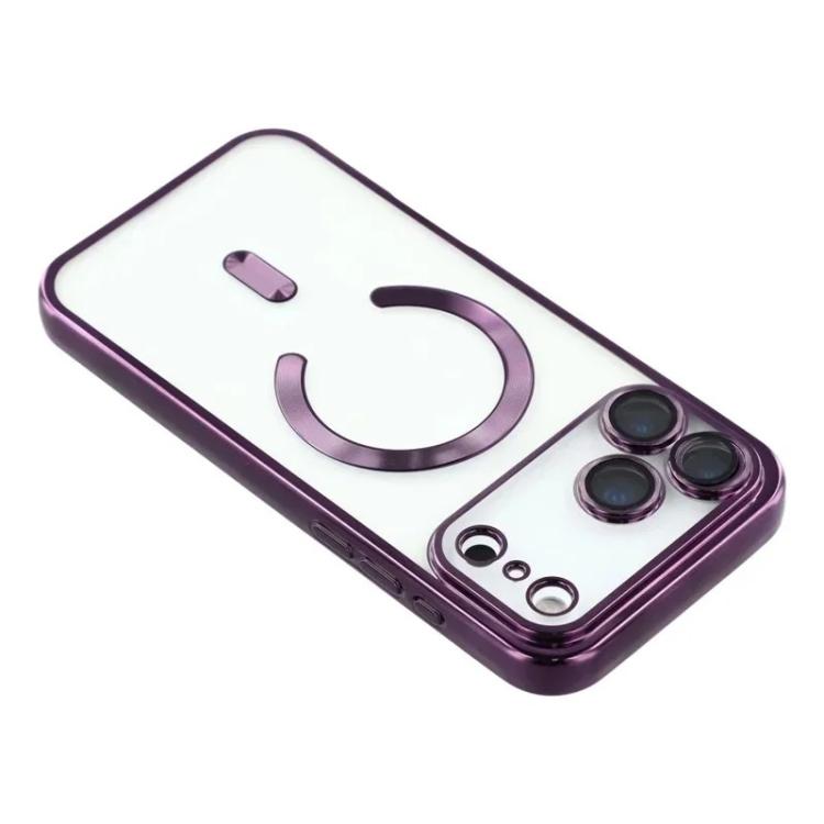 For iPhone 17 Pro WANLONFENG CD Magnetic Electroplated TPU Phone Case with Screen Protector