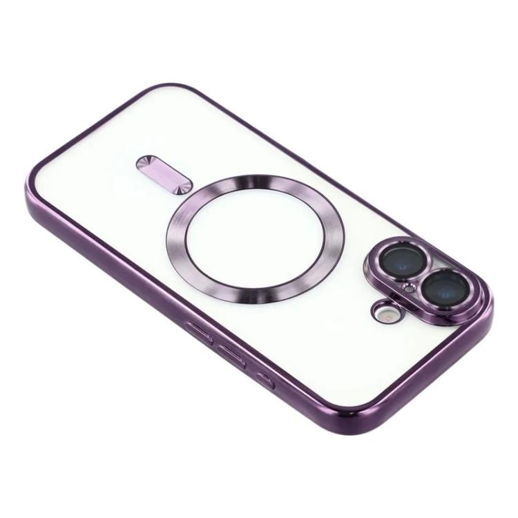 For iPhone 17 WANLONFENG CD Magnetic Electroplated TPU Phone Case with Screen Protector