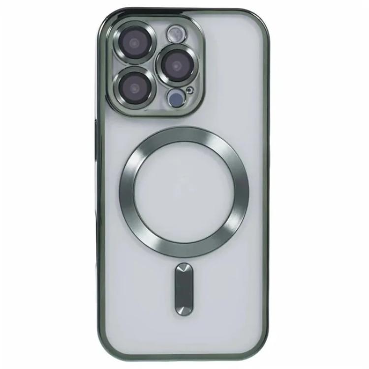 For iPhone 16 Pro Max WANLONFENG CD Magnetic Electroplated TPU Phone Case with Screen Protector