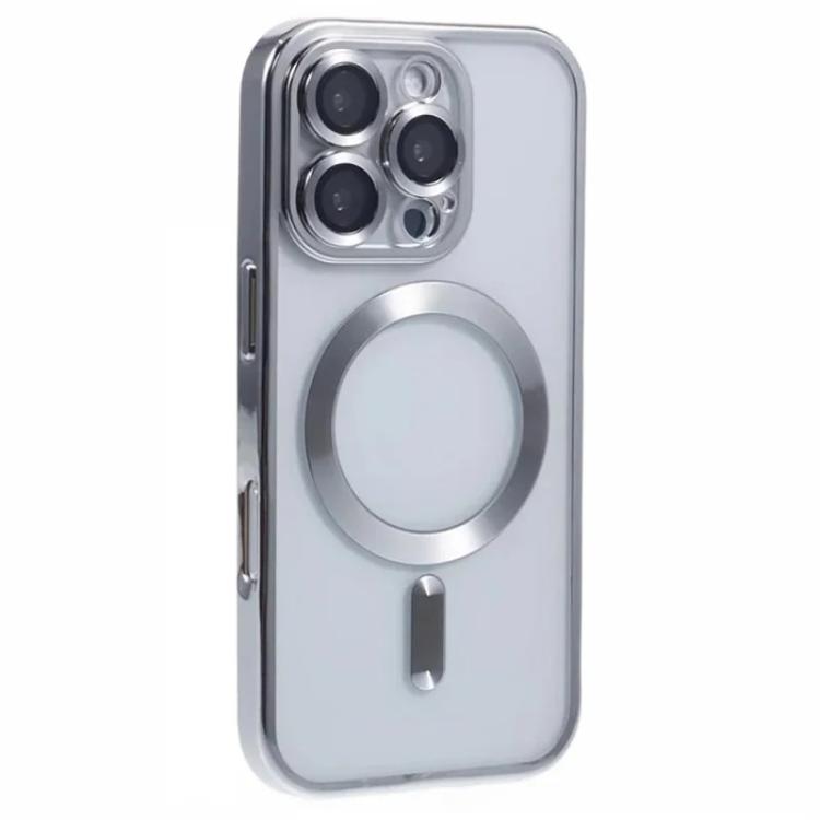 For iPhone 16 Pro Max WANLONFENG CD Magnetic Electroplated TPU Phone Case with Screen Protector
