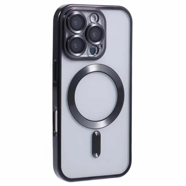 For iPhone 16 Pro WANLONFENG CD Magnetic Electroplated TPU Phone Case with Screen Protector