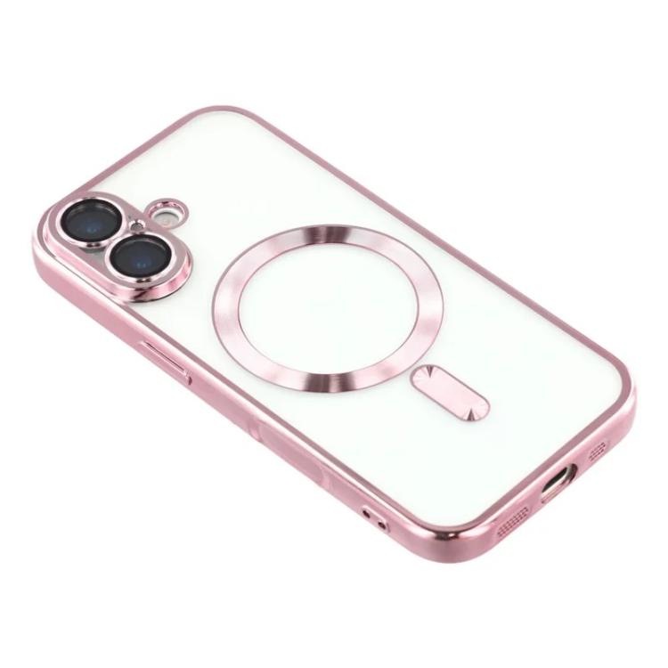 For iPhone 16 WANLONFENG CD Magnetic Electroplated TPU Phone Case with Screen Protector