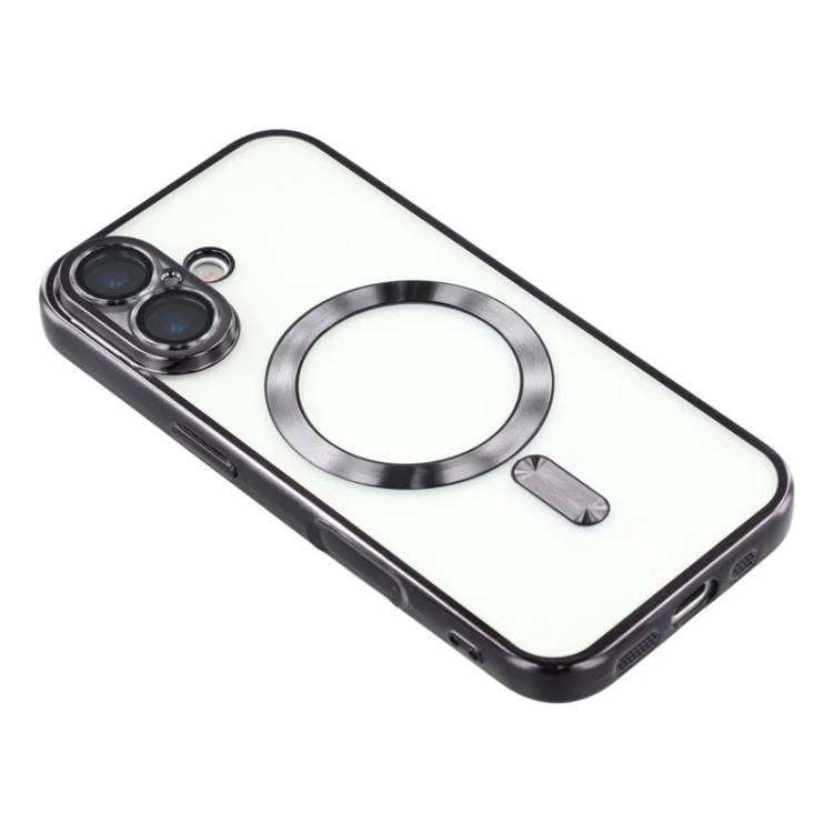 For iPhone 16 WANLONFENG CD Magnetic Electroplated TPU Phone Case with Screen Protector