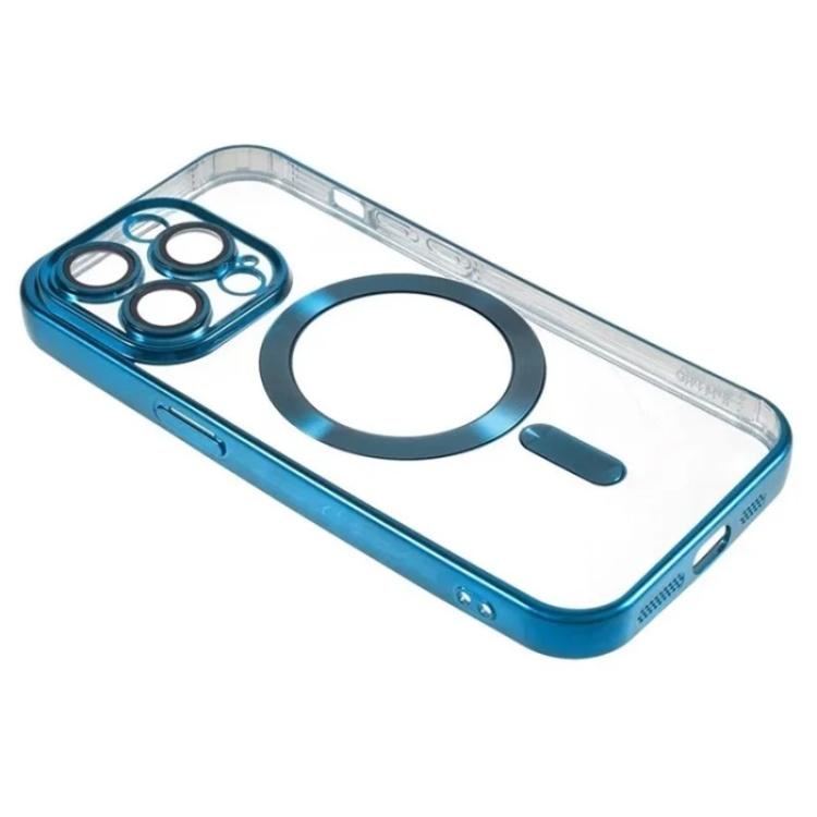 For iPhone 14 Pro Max WANLONFENG CD Magnetic Electroplated TPU Phone Case with Screen Protector