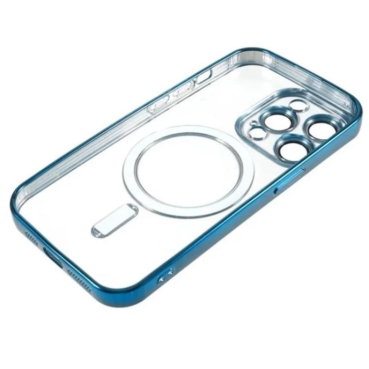 For iPhone 14 Pro Max WANLONFENG CD Magnetic Electroplated TPU Phone Case with Screen Protector