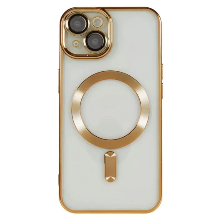 For iPhone 13 WANLONFENG CD Magnetic Electroplated TPU Phone Case with Screen Protector
