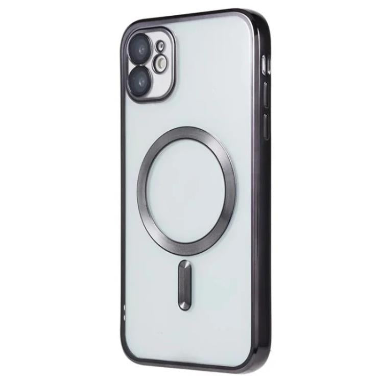 For iPhone 12 WANLONFENG CD Magnetic Electroplated TPU Phone Case with Screen Protector