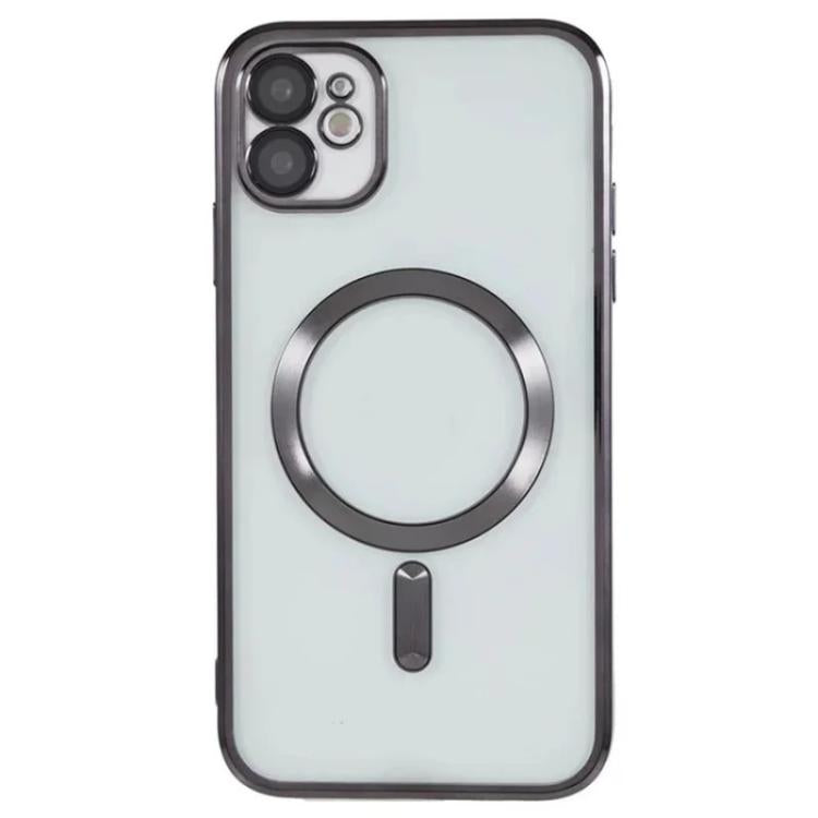 For iPhone 12 WANLONFENG CD Magnetic Electroplated TPU Phone Case with Screen Protector