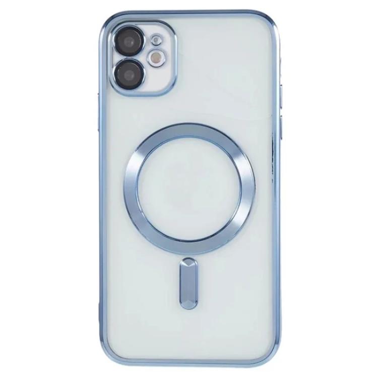 For iPhone 12 WANLONFENG CD Magnetic Electroplated TPU Phone Case with Screen Protector