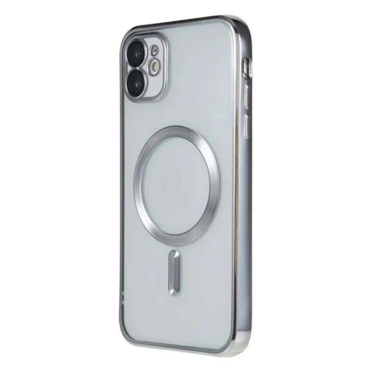 For iPhone 12 WANLONFENG CD Magnetic Electroplated TPU Phone Case with Screen Protector