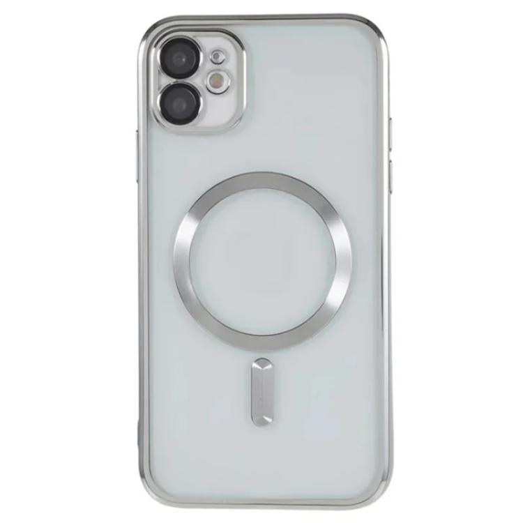 For iPhone 12 WANLONFENG CD Magnetic Electroplated TPU Phone Case with Screen Protector