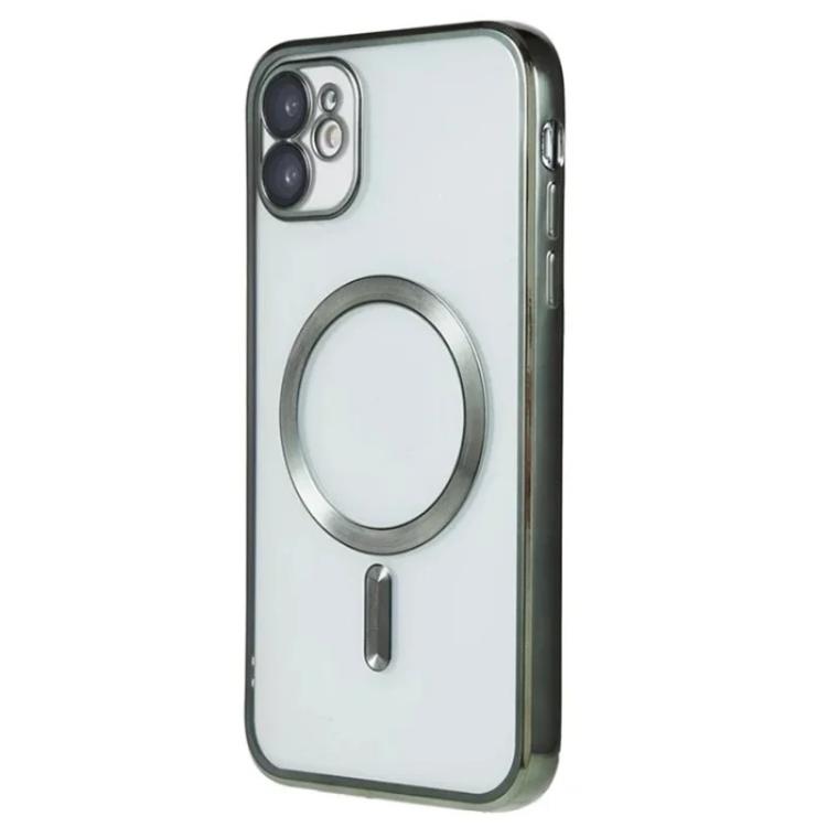 For iPhone 11 WANLONFENG CD Magnetic Electroplated TPU Phone Case with Screen Protector