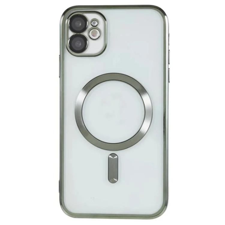 For iPhone 11 WANLONFENG CD Magnetic Electroplated TPU Phone Case with Screen Protector