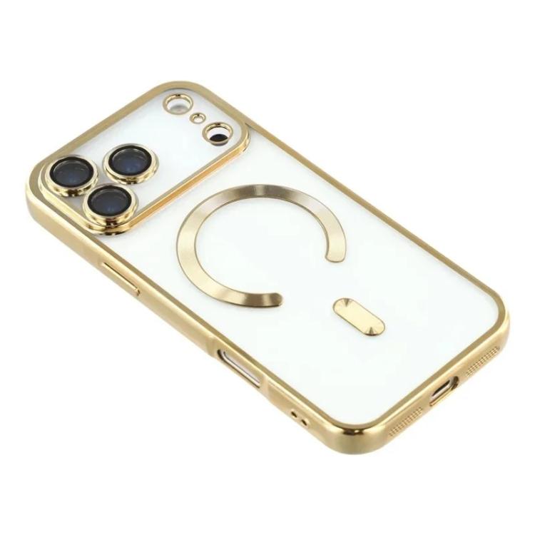 For iPhone 17 Pro Max WANLONFENG CD Magnetic Electroplated TPU Phone Case with 2pcs Screen Films