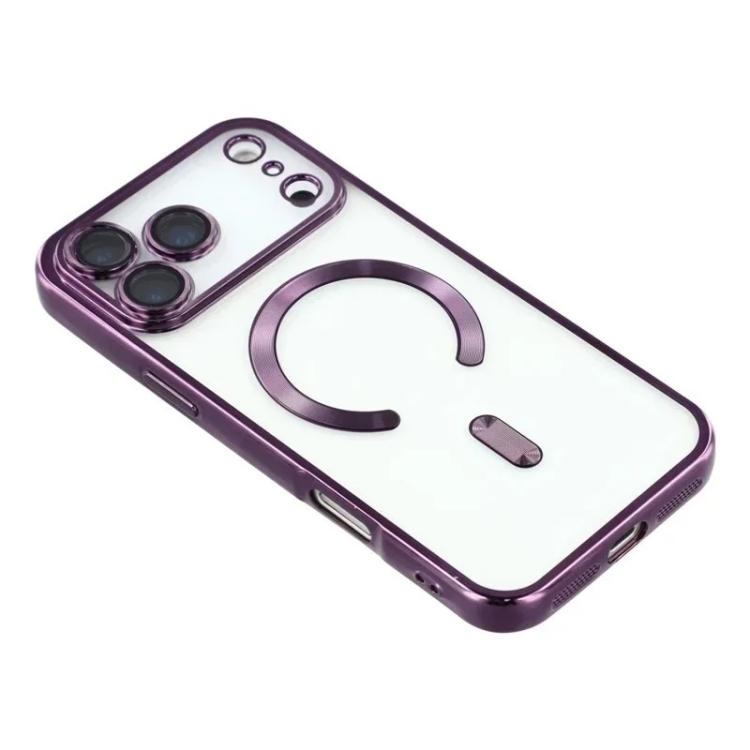 For iPhone 17 Pro Max WANLONFENG CD Magnetic Electroplated TPU Phone Case with 2pcs Screen Films
