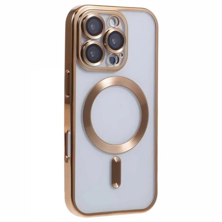 For iPhone 16 Pro Max WANLONFENG CD Magnetic Electroplated TPU Phone Case with 2pcs Screen Films
