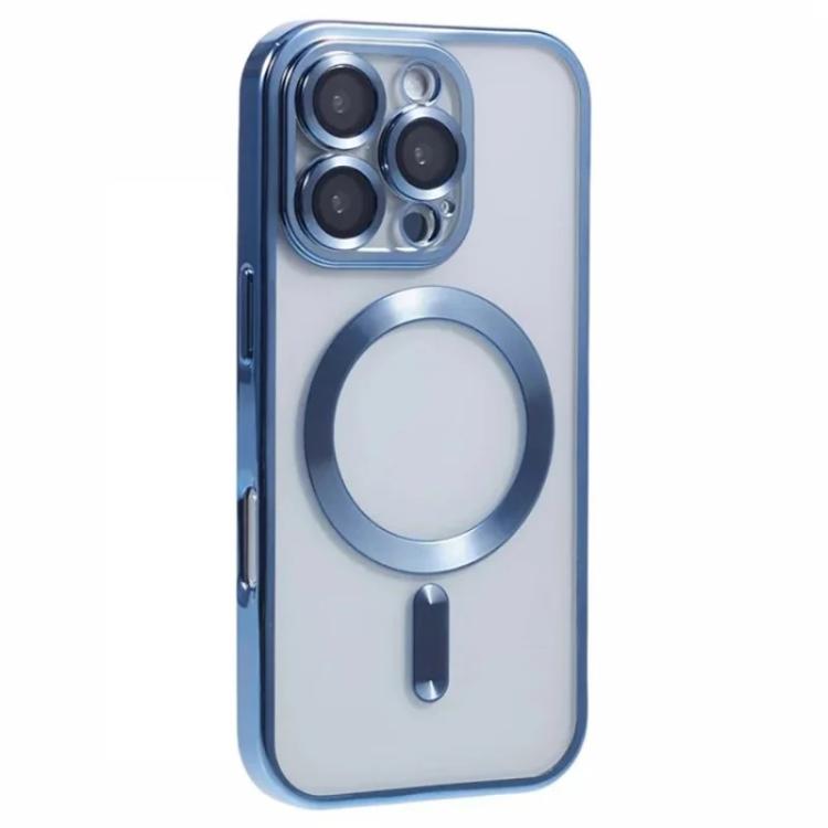 For iPhone 16 Pro Max WANLONFENG CD Magnetic Electroplated TPU Phone Case with 2pcs Screen Films