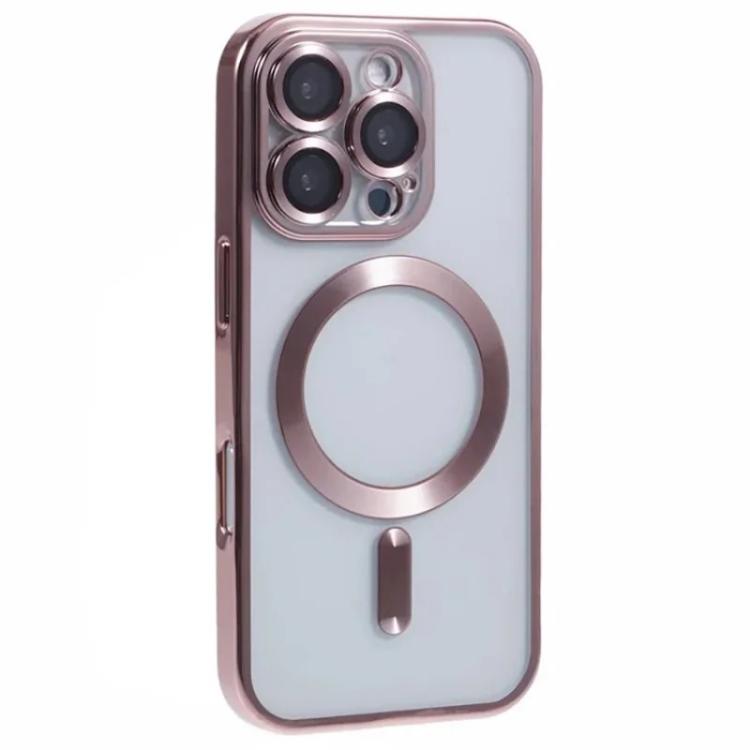 For iPhone 16 Pro WANLONFENG CD Magnetic Electroplated TPU Phone Case with 2pcs Screen Films