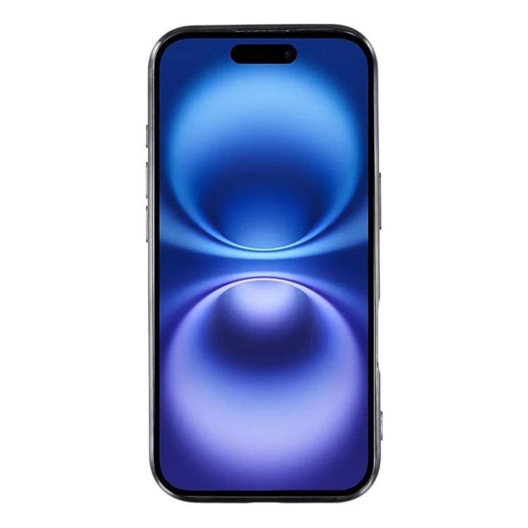 For iPhone 16 WANLONFENG CD Magnetic Electroplated TPU Phone Case with 2pcs Screen Films
