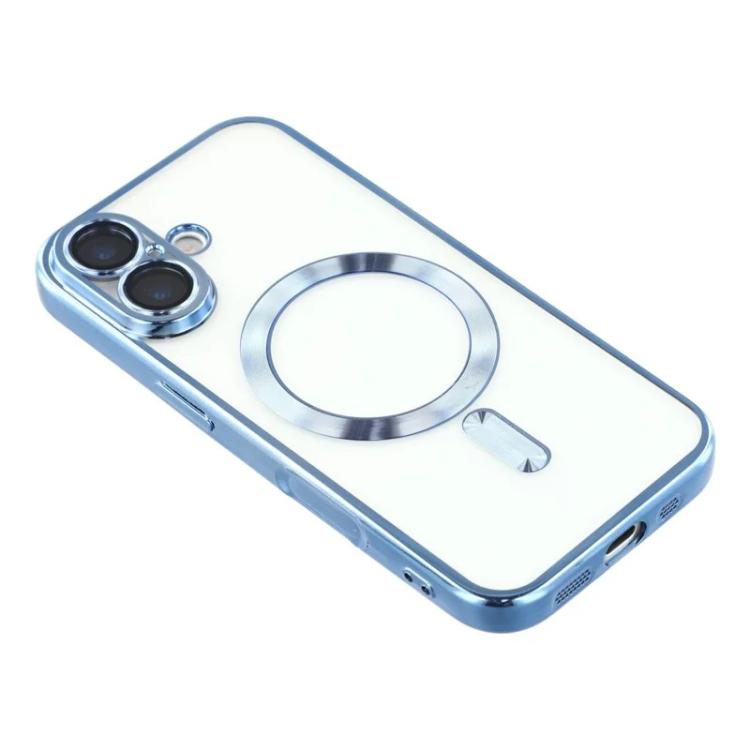 For iPhone 16 WANLONFENG CD Magnetic Electroplated TPU Phone Case with 2pcs Screen Films