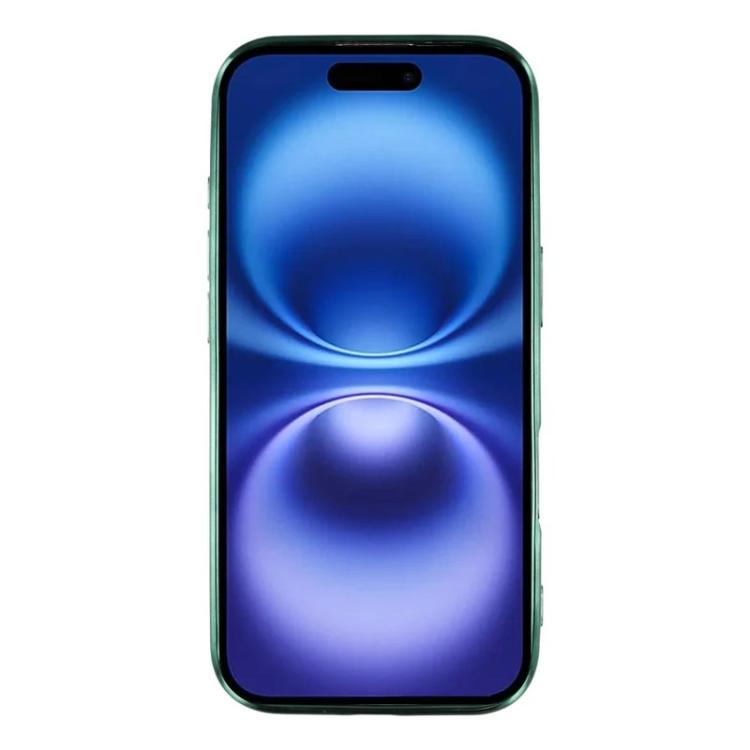 For iPhone 16 WANLONFENG CD Magnetic Electroplated TPU Phone Case with 2pcs Screen Films