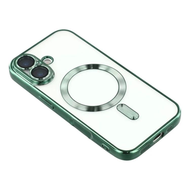For iPhone 16 WANLONFENG CD Magnetic Electroplated TPU Phone Case with 2pcs Screen Films