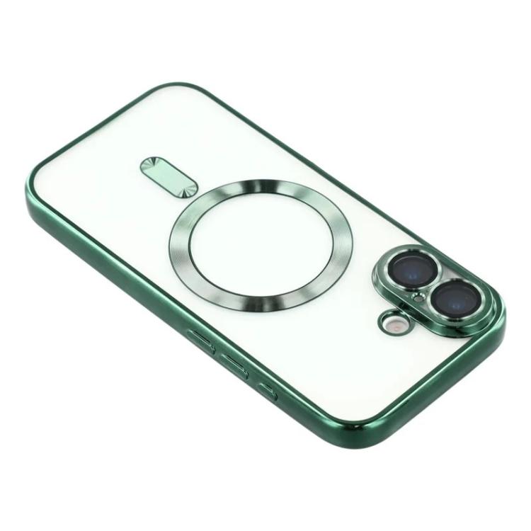 For iPhone 16 WANLONFENG CD Magnetic Electroplated TPU Phone Case with 2pcs Screen Films
