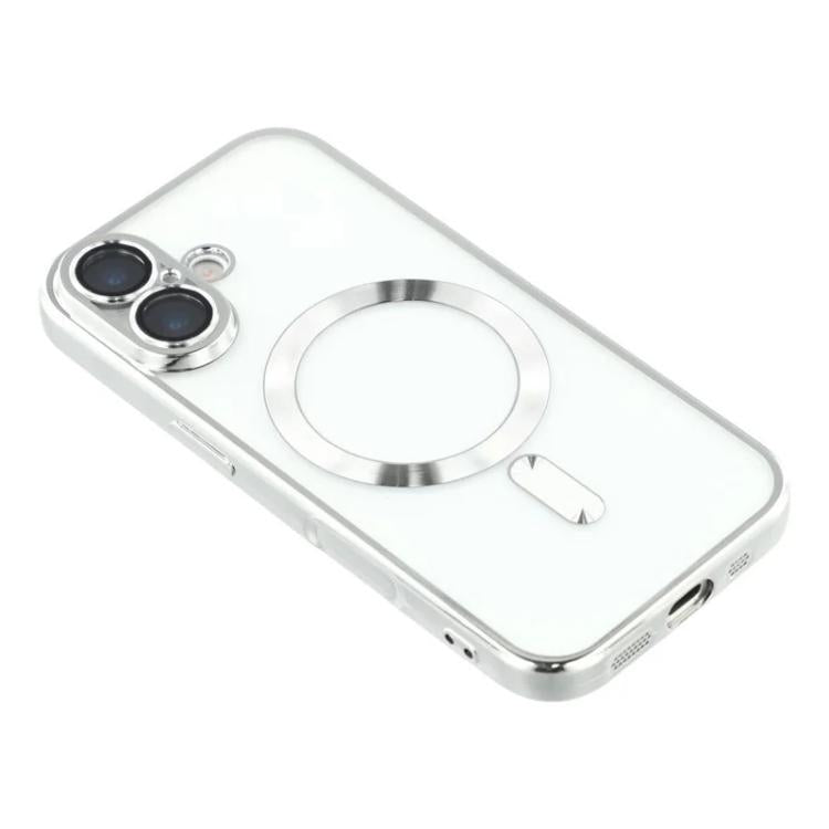 For iPhone 16 WANLONFENG CD Magnetic Electroplated TPU Phone Case with 2pcs Screen Films