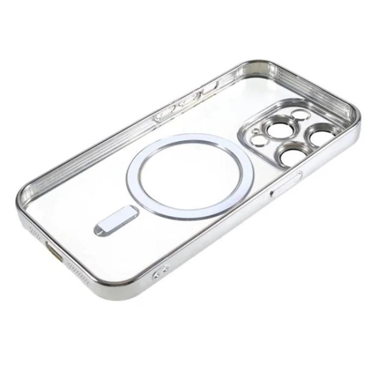 For iPhone 15 Pro Max WANLONFENG CD Magnetic Electroplated TPU Phone Case with 2pcs Screen Films