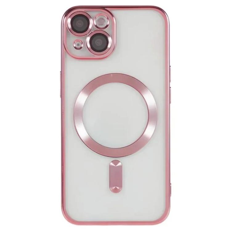 For iPhone 14 WANLONFENG CD Magnetic Electroplated TPU Phone Case with 2pcs Screen Films
