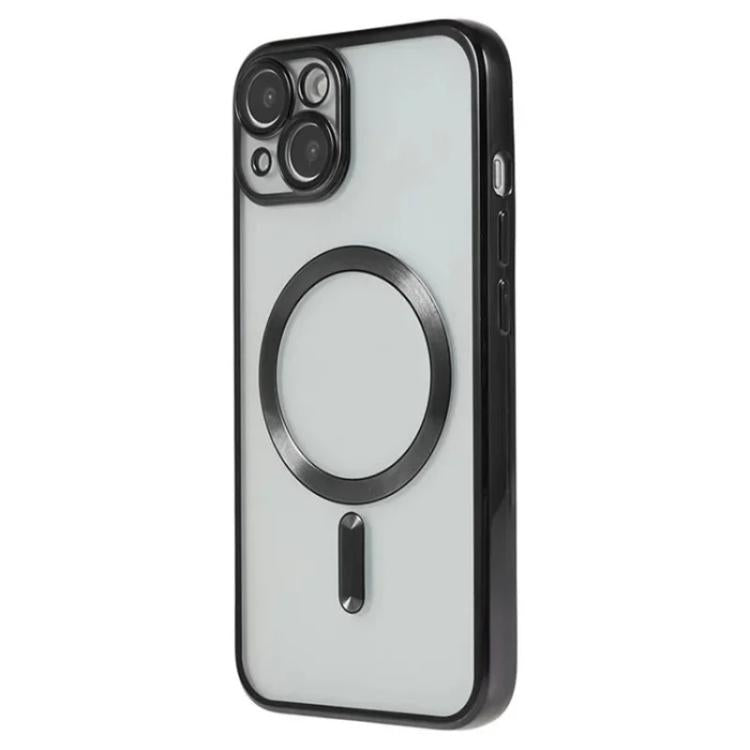 For iPhone 14 WANLONFENG CD Magnetic Electroplated TPU Phone Case with 2pcs Screen Films