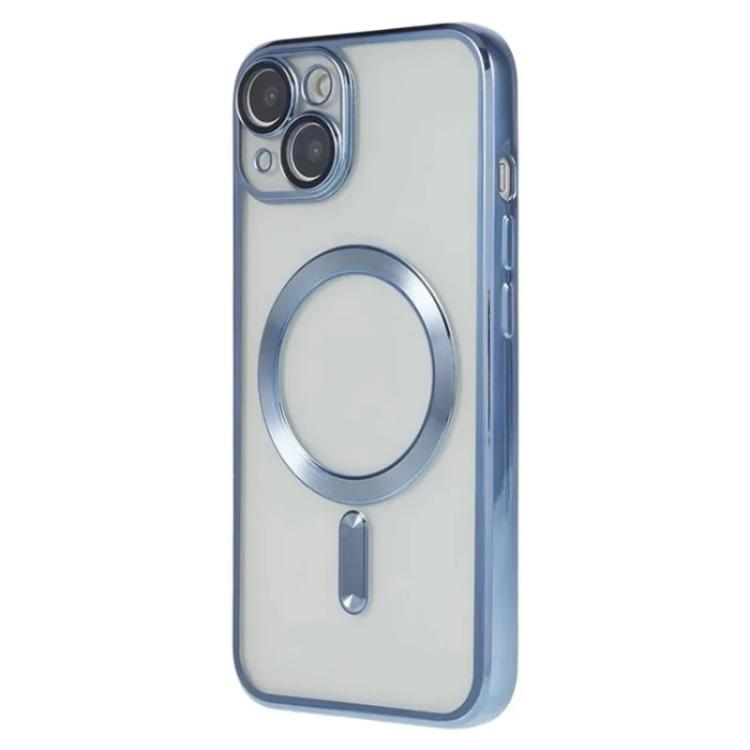 For iPhone 14 WANLONFENG CD Magnetic Electroplated TPU Phone Case with 2pcs Screen Films