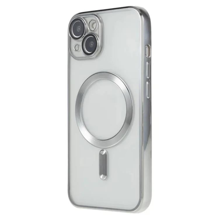 For iPhone 14 WANLONFENG CD Magnetic Electroplated TPU Phone Case with 2pcs Screen Films