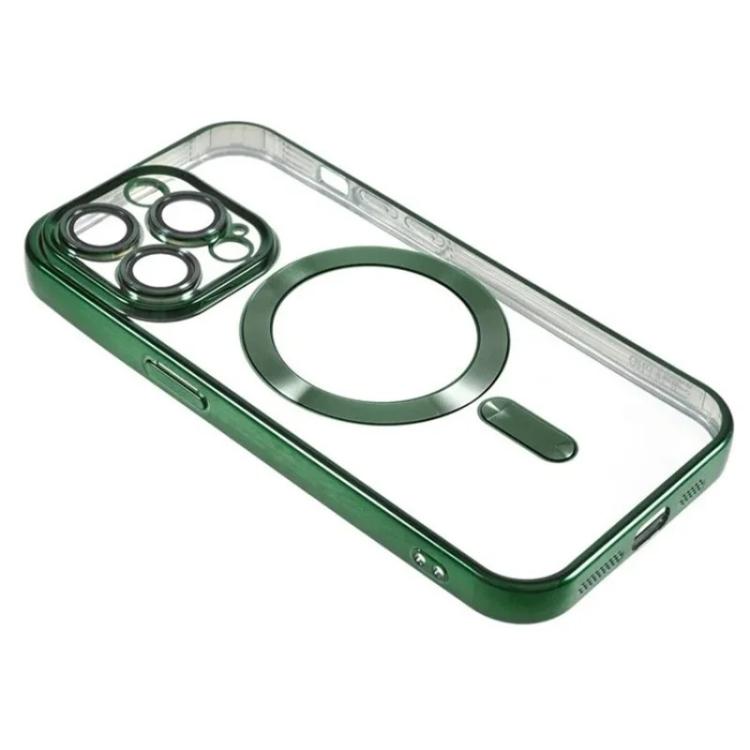 For iPhone 14 Pro WANLONFENG CD Magnetic Electroplated TPU Phone Case with 2pcs Screen Films